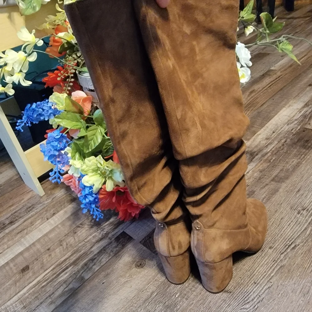 Coach Suade Heeled Boots - Picture 2 of 4